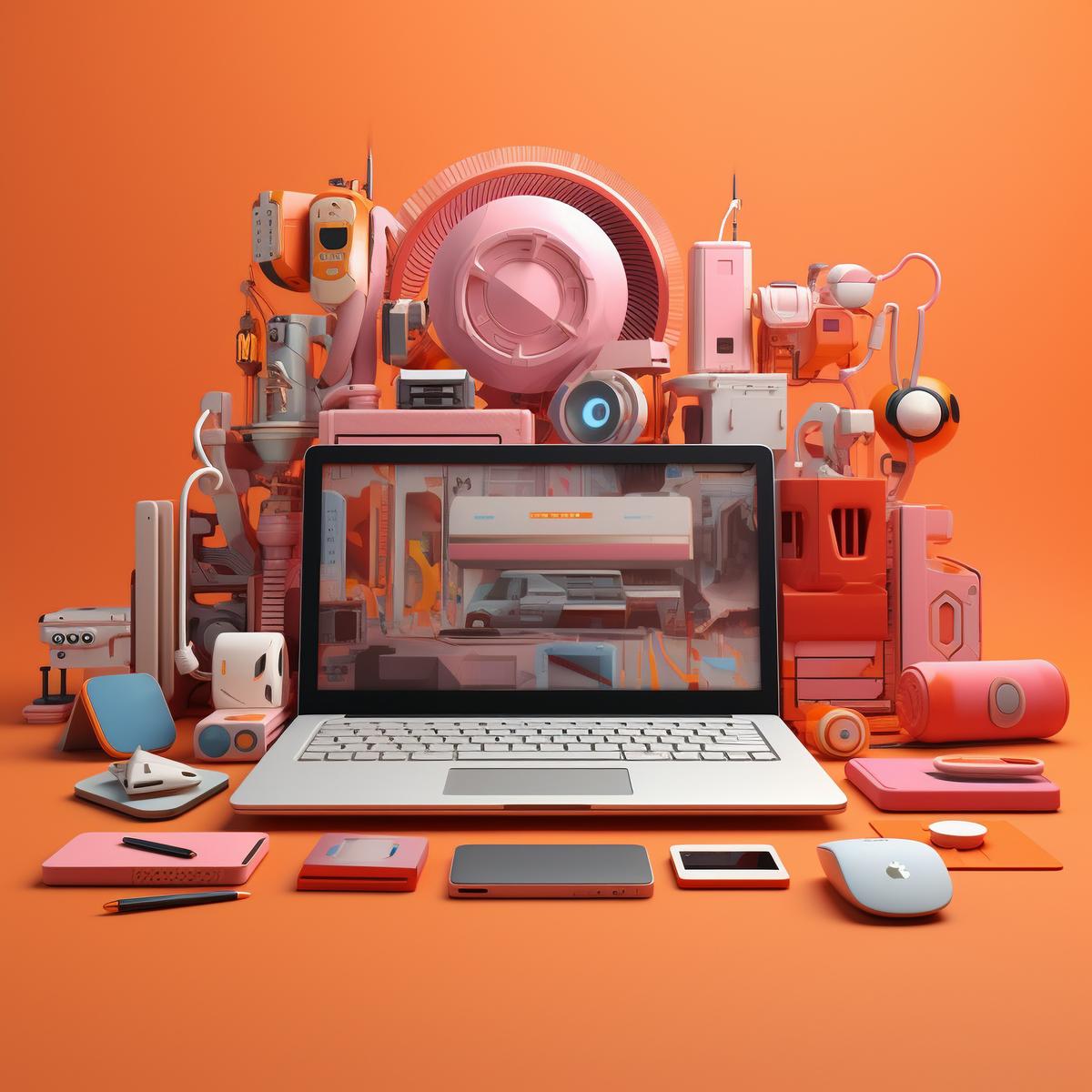 3d-workstation-with-computer-peripheral-devices